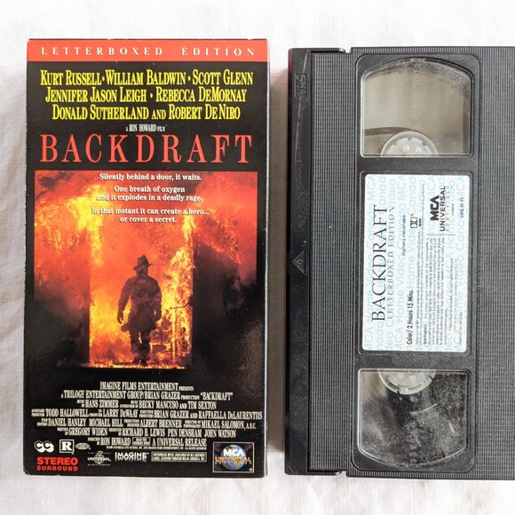 3/$15 Backdraft (1991) VHS Movie, Kurt Russell William Baldwin letterbox edition - Picture 5 of 5